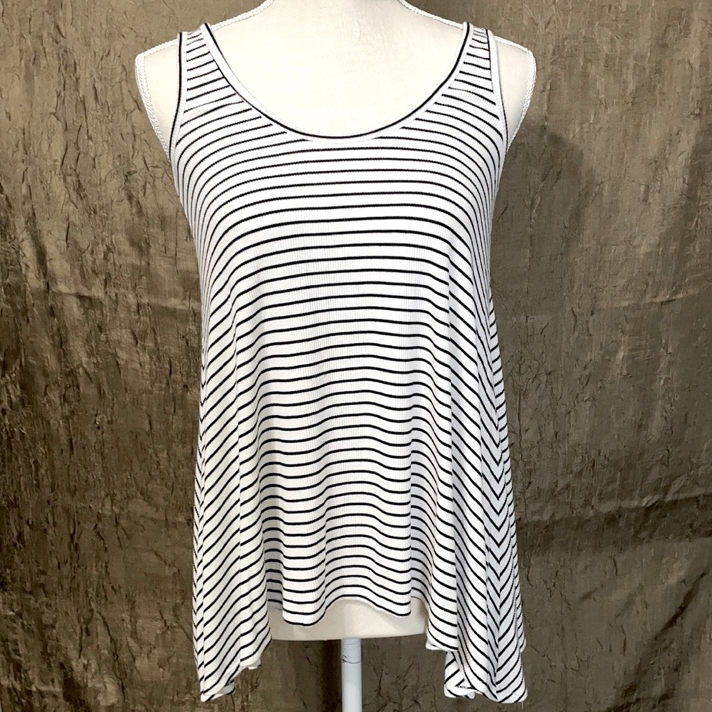 Long Mossimo tank top. Black & white stripe.